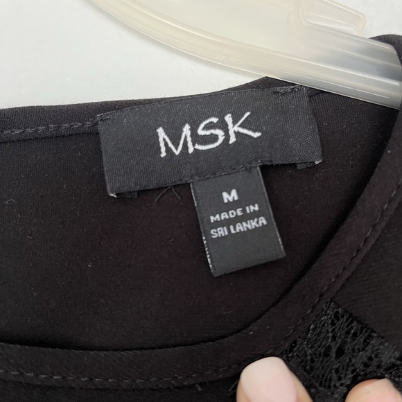 MSK Women's Black‎ Bell Sleeve Lace Formal Mid Dress Medium Loose Fit Wedding - Picture 2 of 7